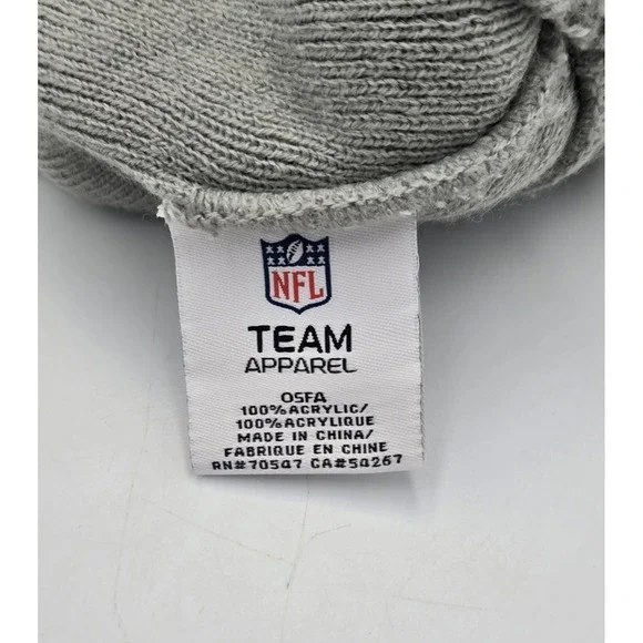 New York Giants Hat Beanie One Size Gray Knit Pom NFL Football - Picture 4 of 6
